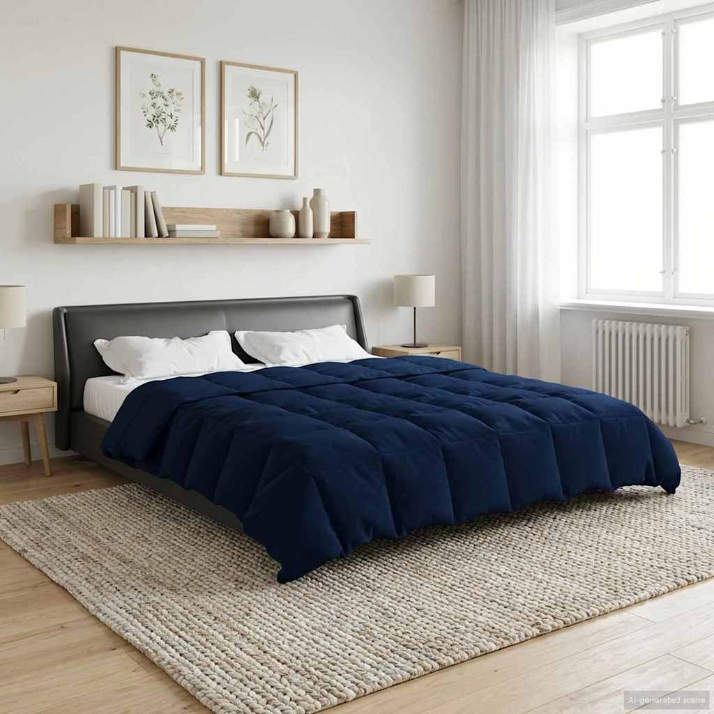 vidaXL Kołdra na cały rok Ciemnoniebieski 220 x 260 cm Mikrofibra