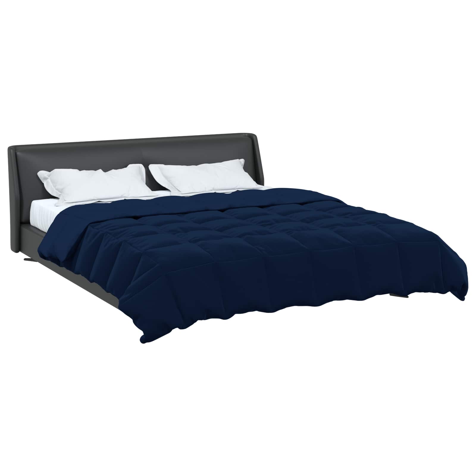 vidaXL Kołdra na cały rok Ciemnoniebieski 240 x 260 cm Mikrofibra