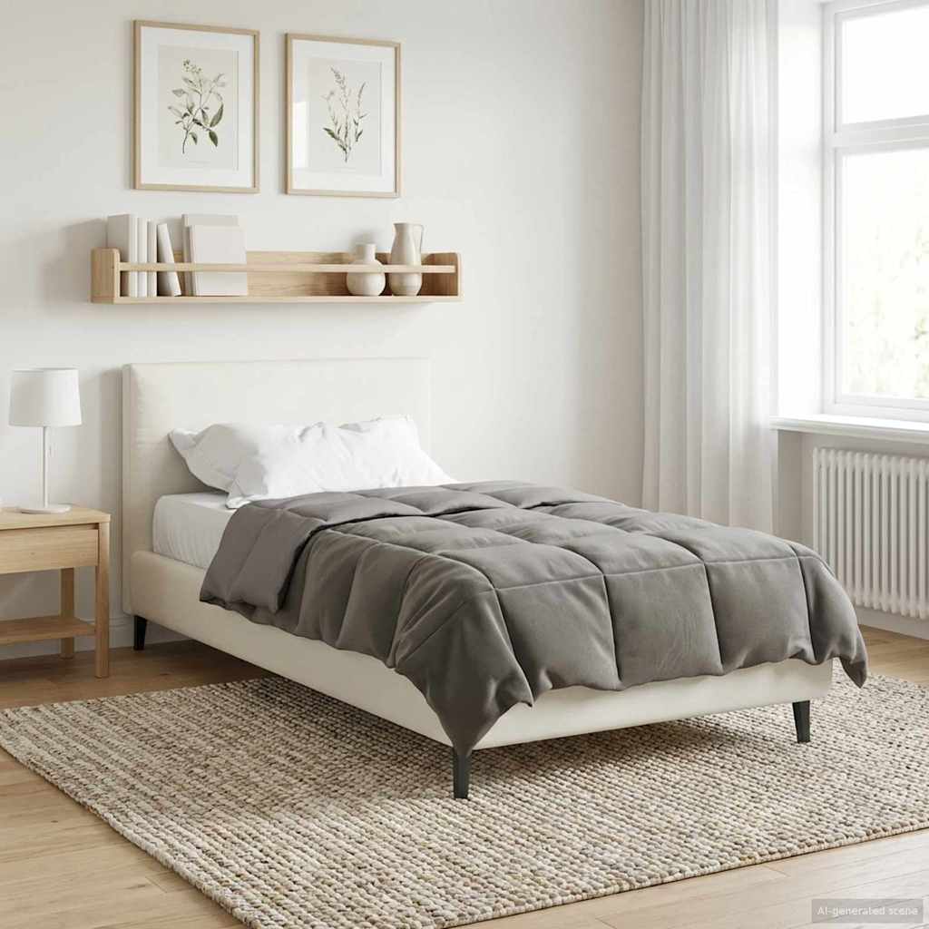 vidaXL Zimowa Kołdra Kwiłtowany Jasnoszary 135 x 200 cm Mikrofibra