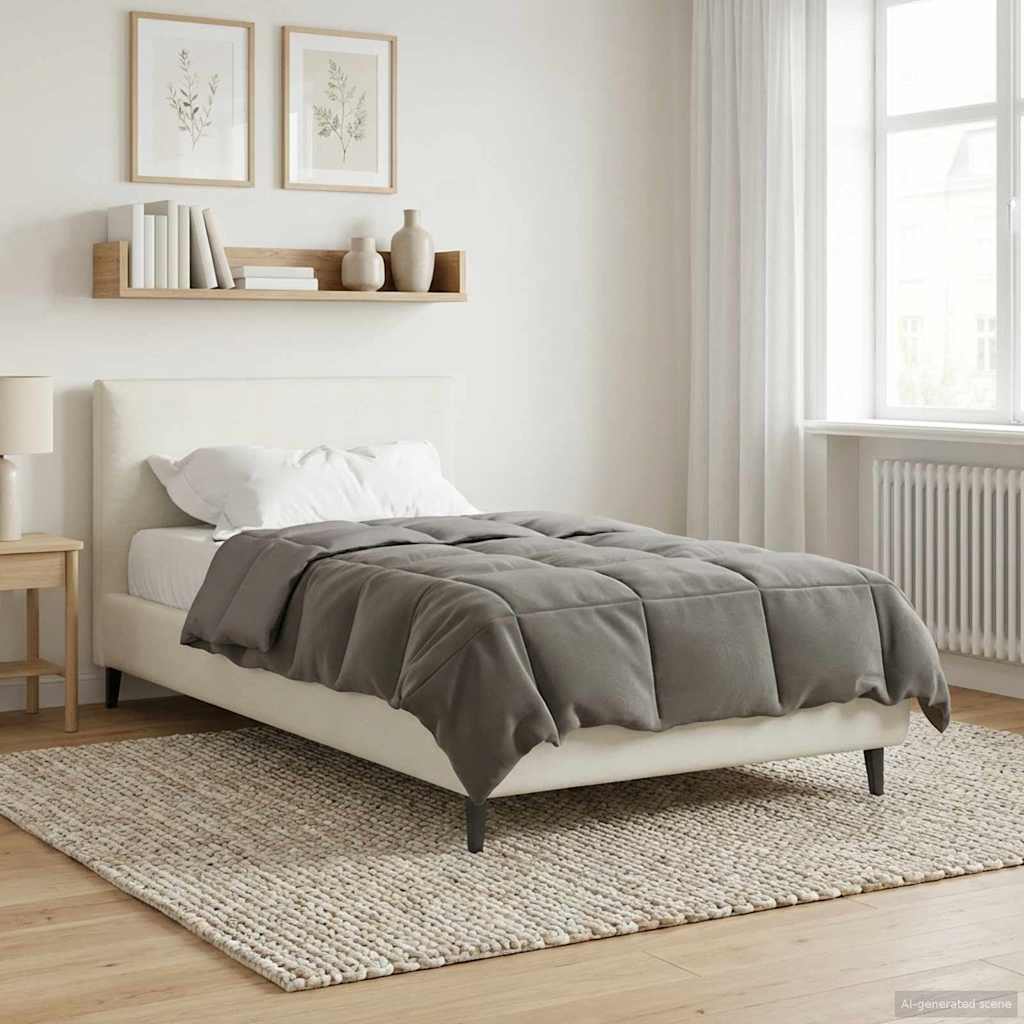 vidaXL Zimowa Kołdra Kwiłtowany Jasnoszary 140 x 220 cm Mikrofibra
