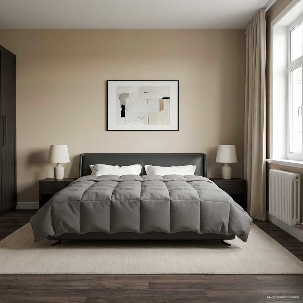 vidaXL Zimowa Kołdra Kwiłtowany Jasnoszary 200 x 240 cm Mikrofibra