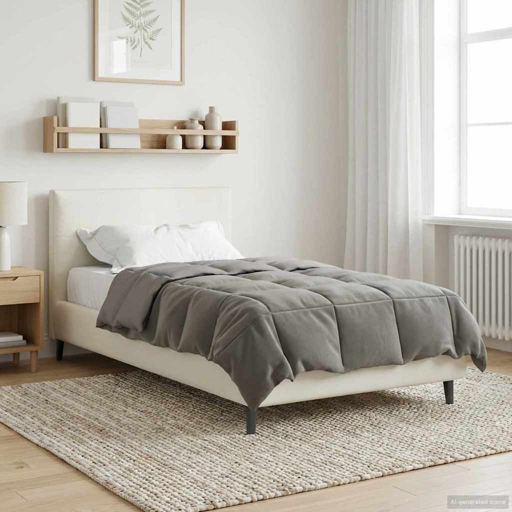 vidaXL Zimowa Kołdra Kwiłtowany Jasnoszary 140 x 220 cm Mikrofibra