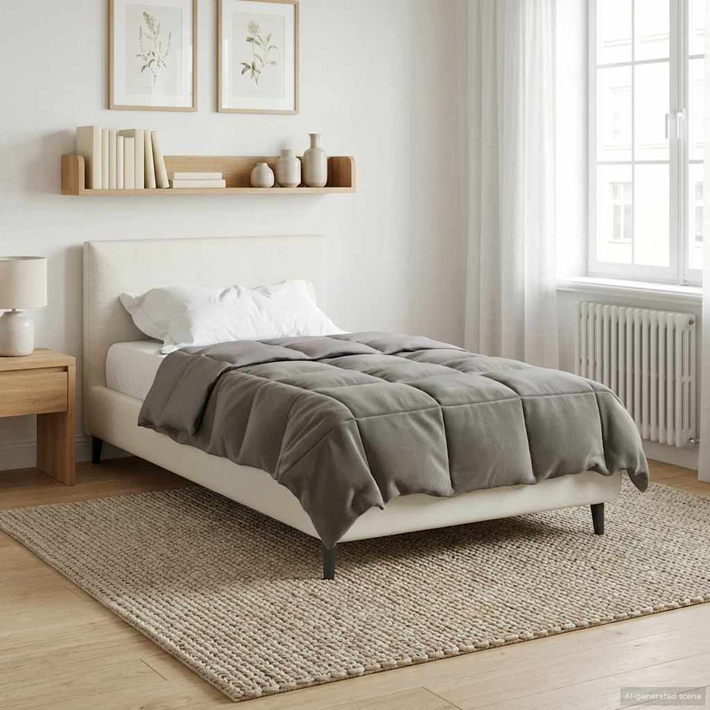 vidaXL Zimowa Kołdra Kwiłtowany Jasnoszary 155 x 220 cm Mikrofibra