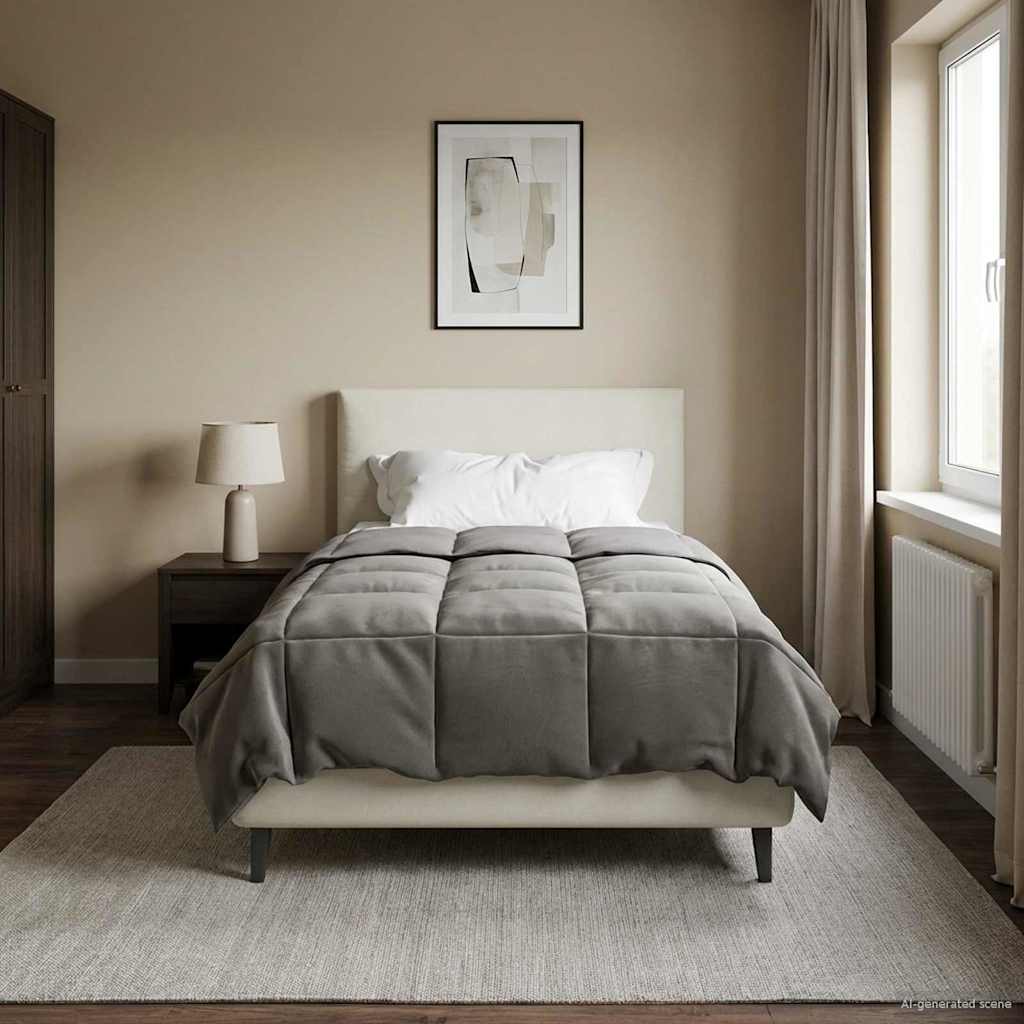 vidaXL Zimowa Kołdra Kwiłtowany Jasnoszary 155 x 220 cm Mikrofibra