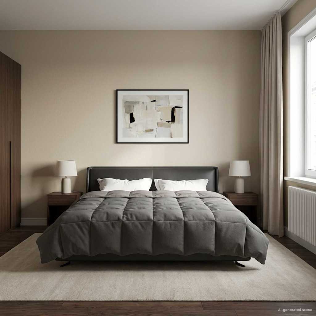 vidaXL Zimowa Kołdra Kwiłtowany Jasnoszary 220 x 240 cm Mikrofibra