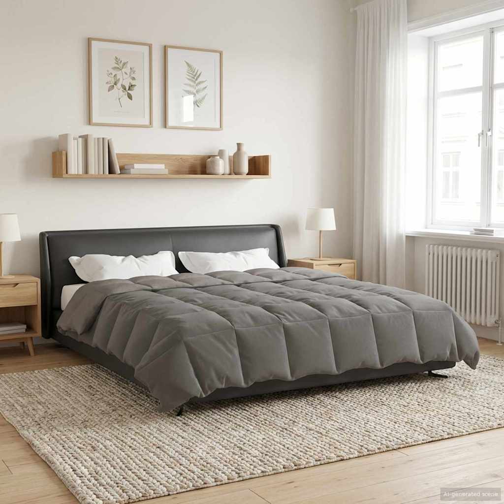 vidaXL Zimowa Kołdra Kwiłtowany Jasnoszary 240 x 260 cm Mikrofibra