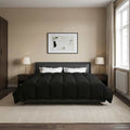 vidaXL Zimowa Kołdra Kwiłtowany Czarny 240 x 260 cm Mikrofibra
