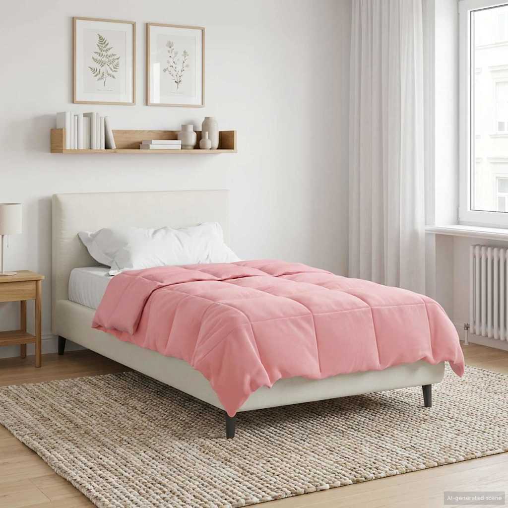 vidaXL Zimowa Kołdra Kwiłtowany Różowy 135 x 200 cm Mikrofibra
