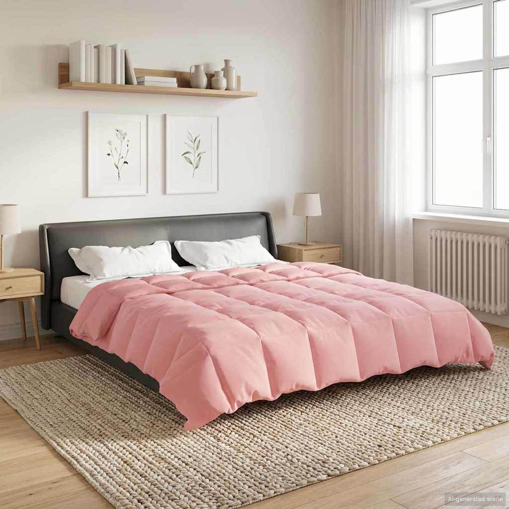 vidaXL Zimowa Kołdra Kwiłtowany Różowy 200 x 200 cm Mikrofibra