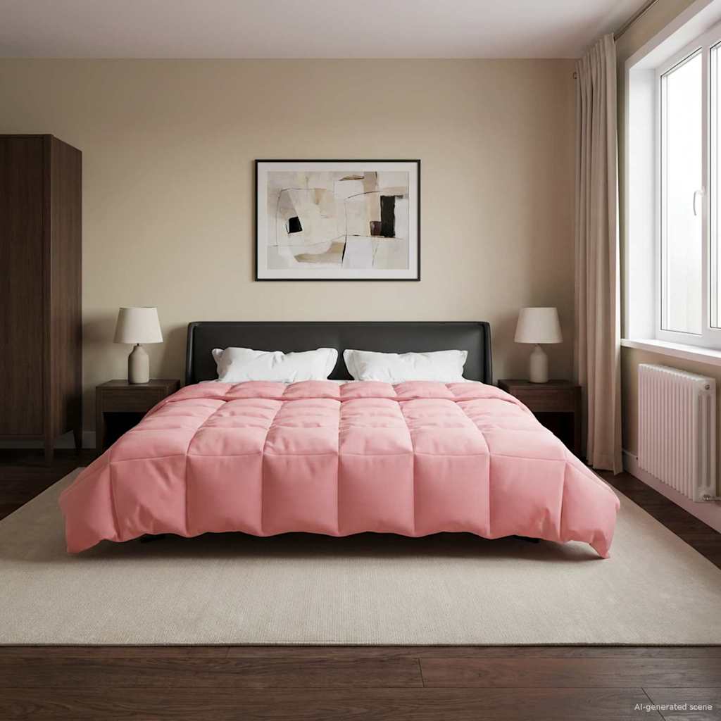 vidaXL Zimowa Kołdra Kwiłtowany Różowy 200 x 200 cm Mikrofibra
