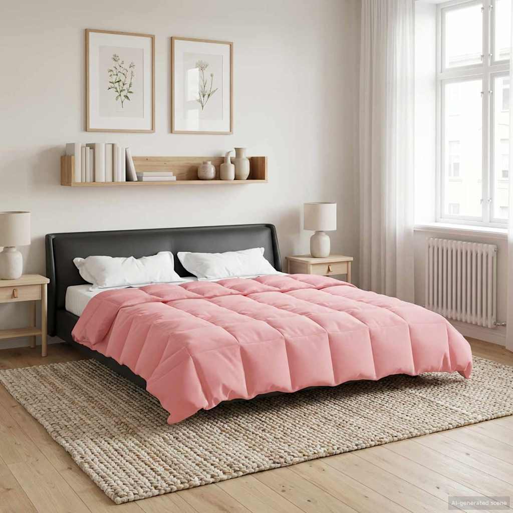 vidaXL Zimowa Kołdra Kwiłtowany Różowy 200 x 240 cm Mikrofibra