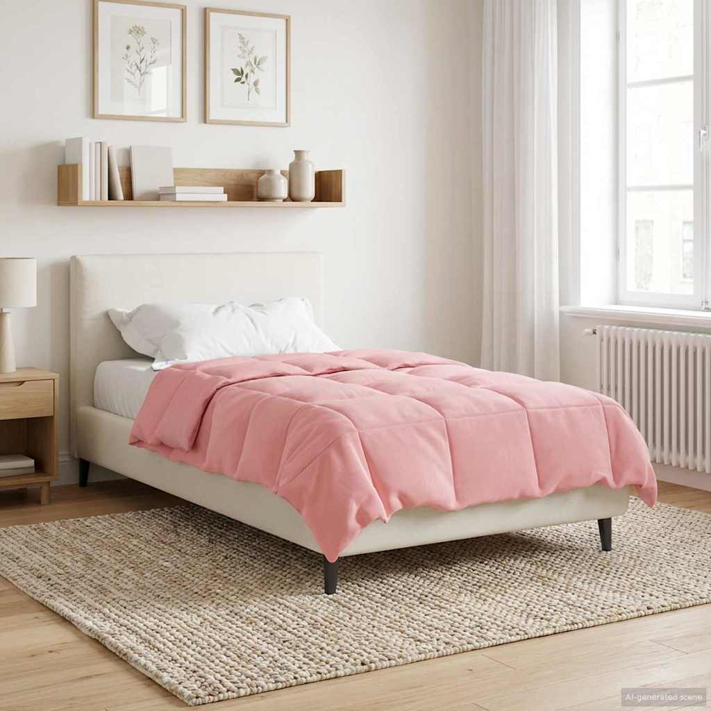 vidaXL Zimowa Kołdra Kwiłtowany Różowy 135 x 220 cm Mikrofibra
