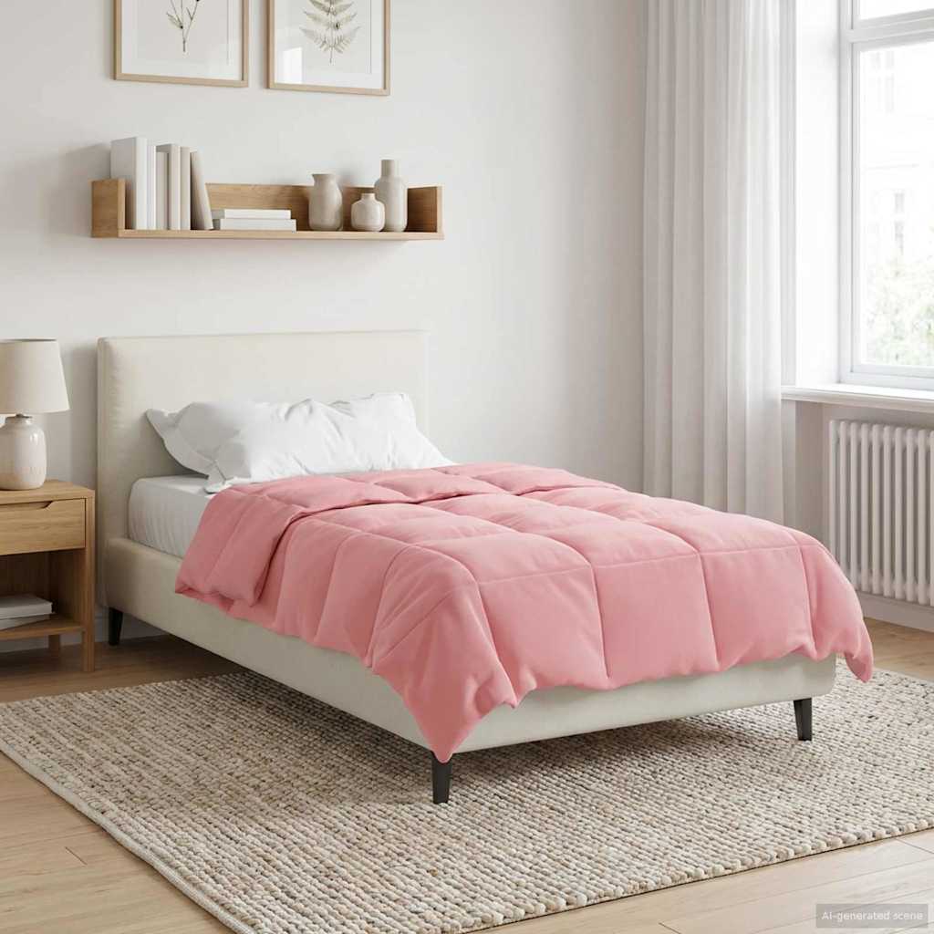 vidaXL Zimowa Kołdra Kwiłtowany Różowy 140 x 220 cm Mikrofibra