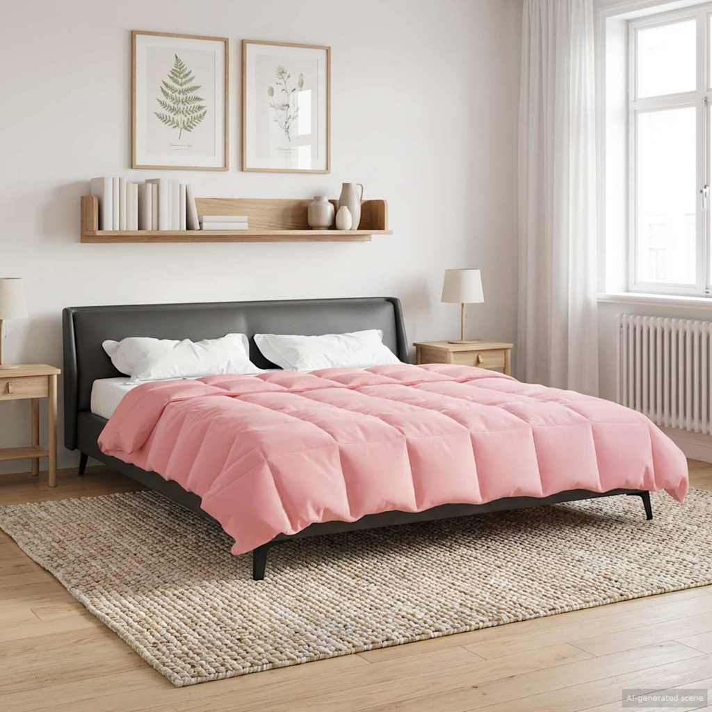 vidaXL Zimowa Kołdra Kwiłtowany Różowy 200 x 220 cm Mikrofibra