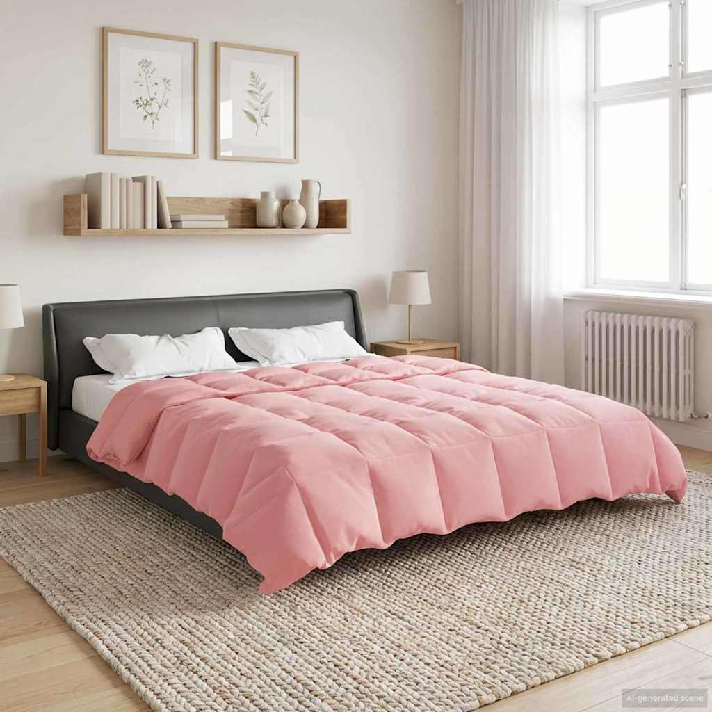 vidaXL Zimowa Kołdra Kwiłtowany Różowy 220 x 260 cm Mikrofibra