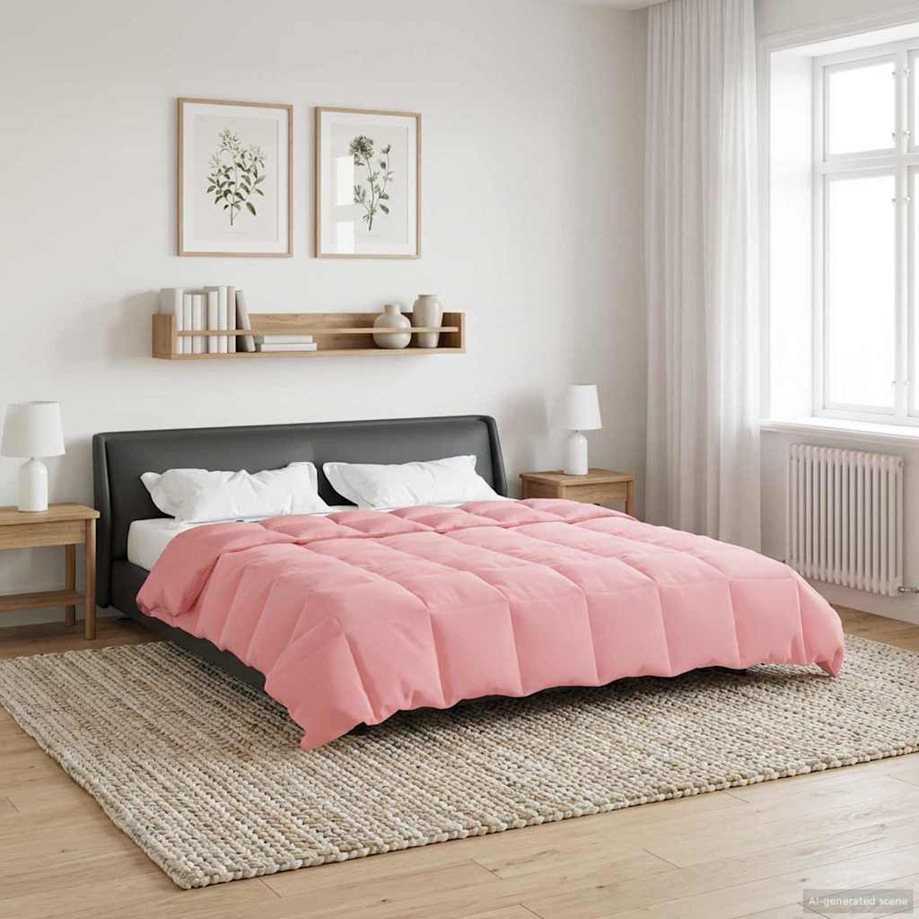 vidaXL Zimowa Kołdra Kwiłtowany Różowy 240 x 260 cm Mikrofibra