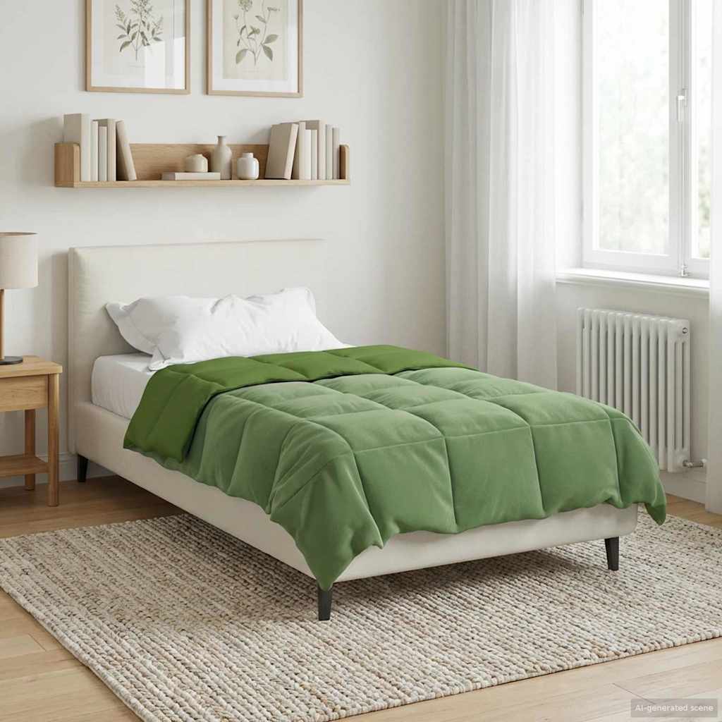 vidaXL Zimowa Kołdra Kwiłtowany Zielony 140 x 220 cm Mikrofibra