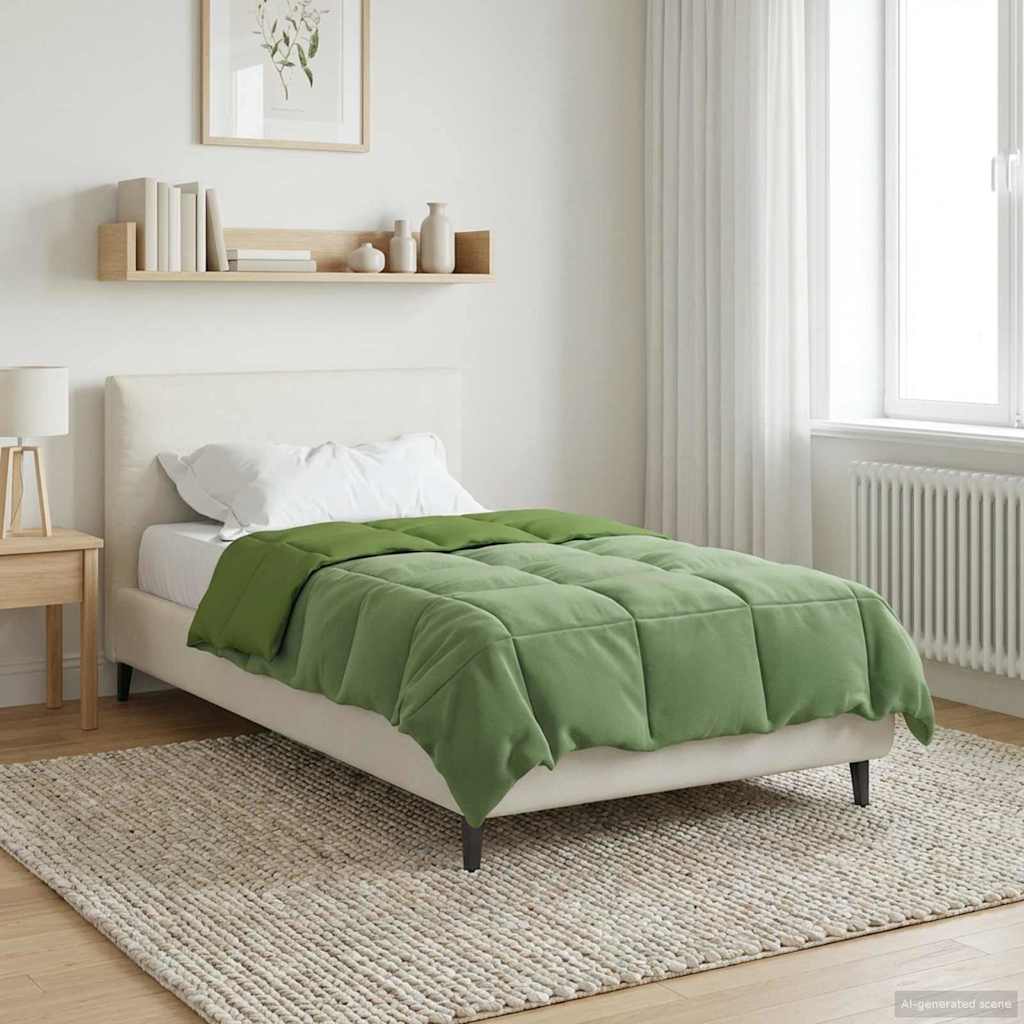vidaXL Zimowa Kołdra Kwiłtowany Zielony 155 x 220 cm Mikrofibra