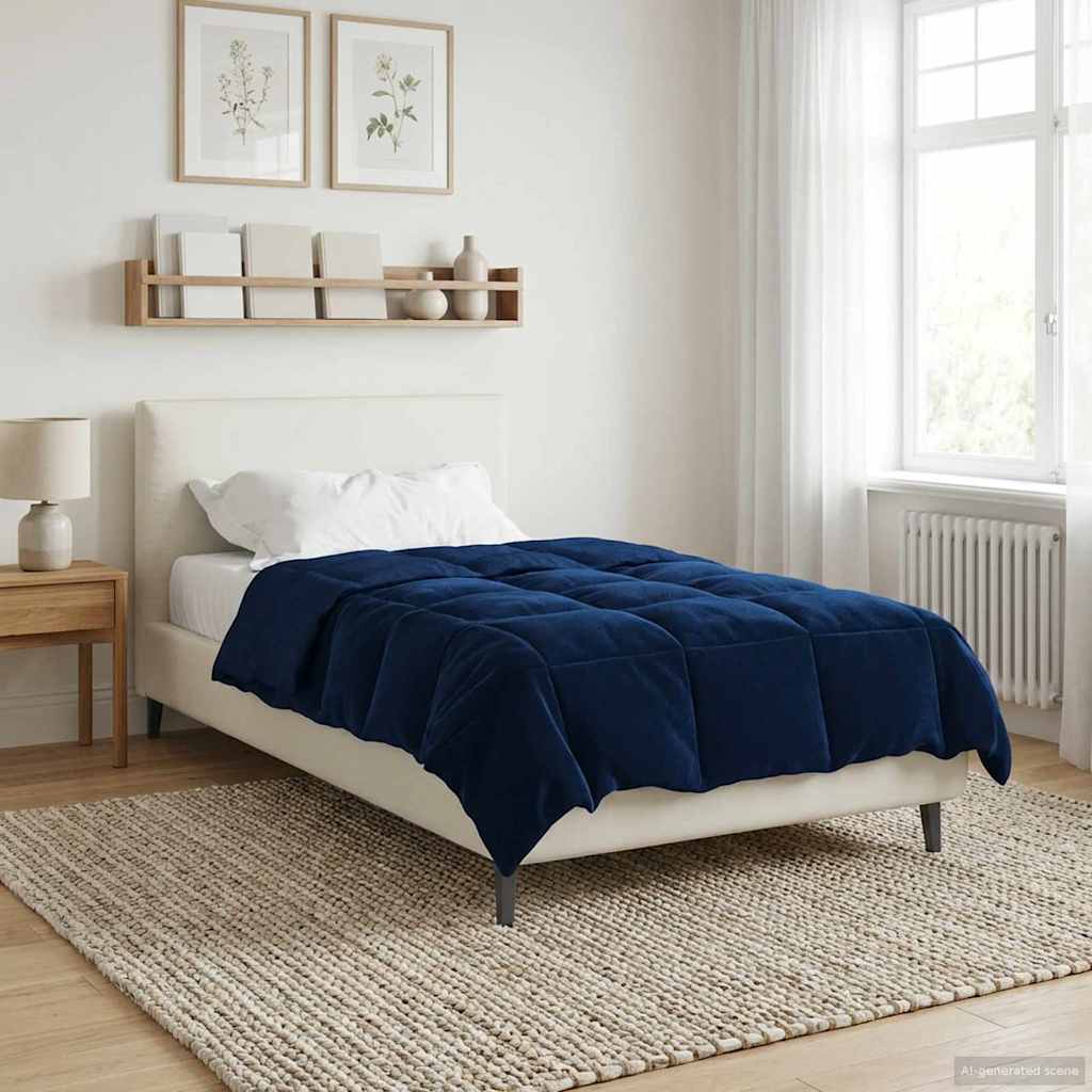 vidaXL Zimowa Kołdra Ciemnoniebieski 140 x 200 cm Mikrofibra