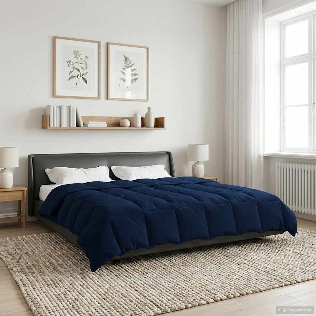 vidaXL Zimowa Kołdra Ciemnoniebieski 200 x 200 cm Mikrofibra