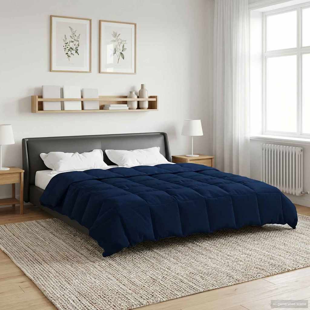 vidaXL Zimowa Kołdra Ciemnoniebieski 200 x 240 cm Mikrofibra