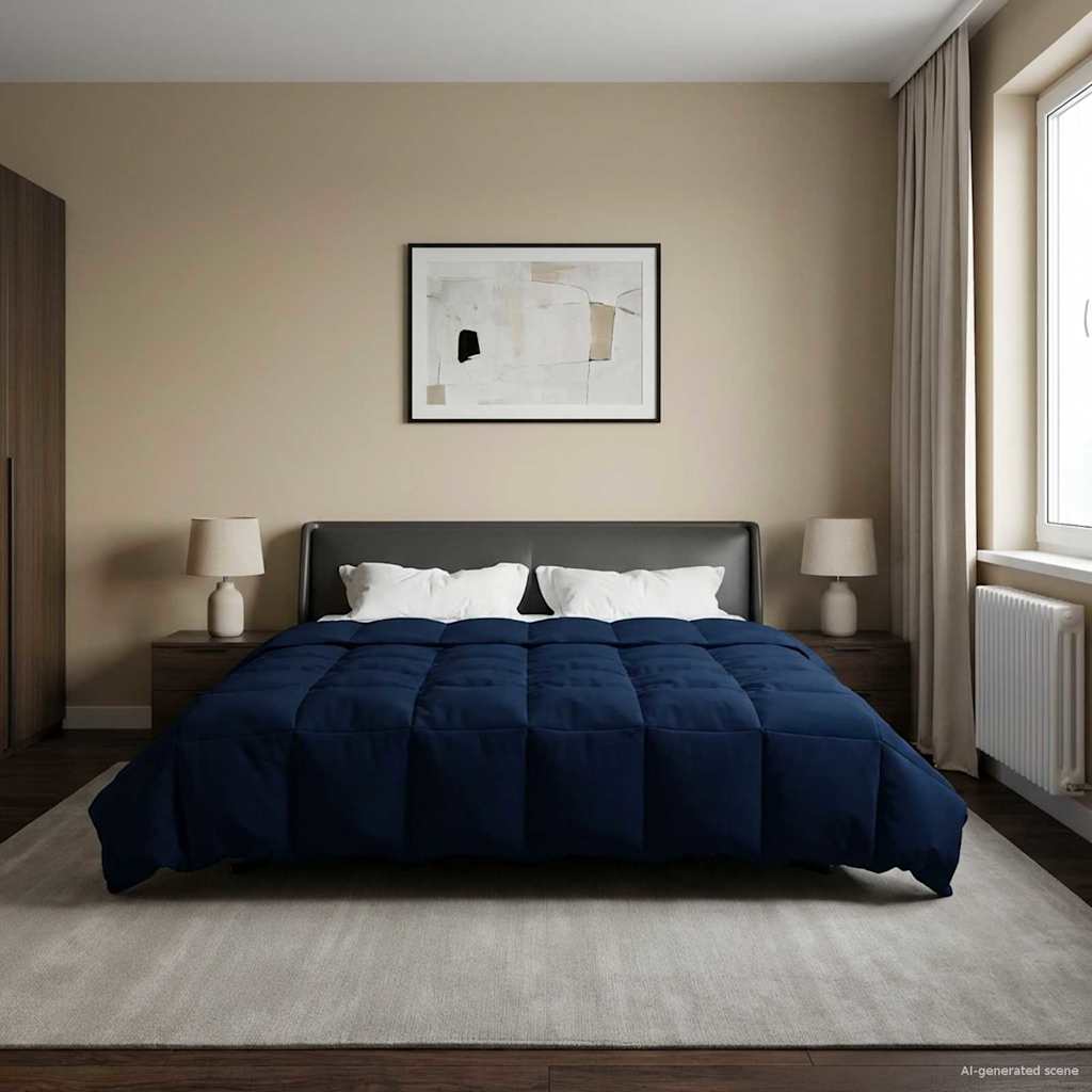 vidaXL Zimowa Kołdra Ciemnoniebieski 200 x 240 cm Mikrofibra