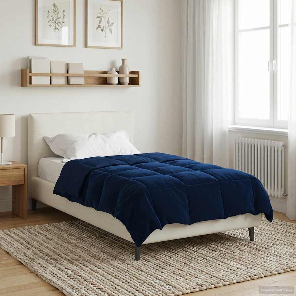 vidaXL Zimowa Kołdra Ciemnoniebieski 140 x 220 cm Mikrofibra