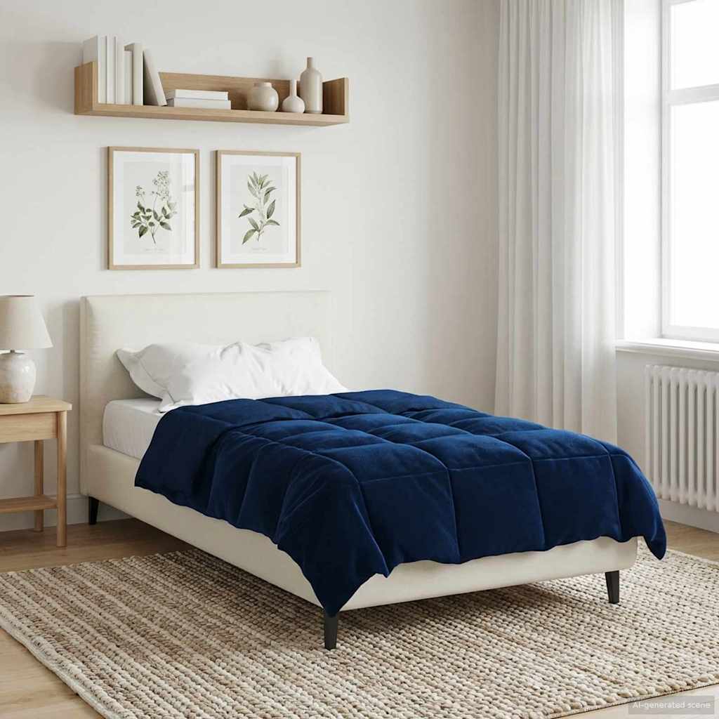 vidaXL Zimowa Kołdra Ciemnoniebieski 155 x 220 cm Mikrofibra