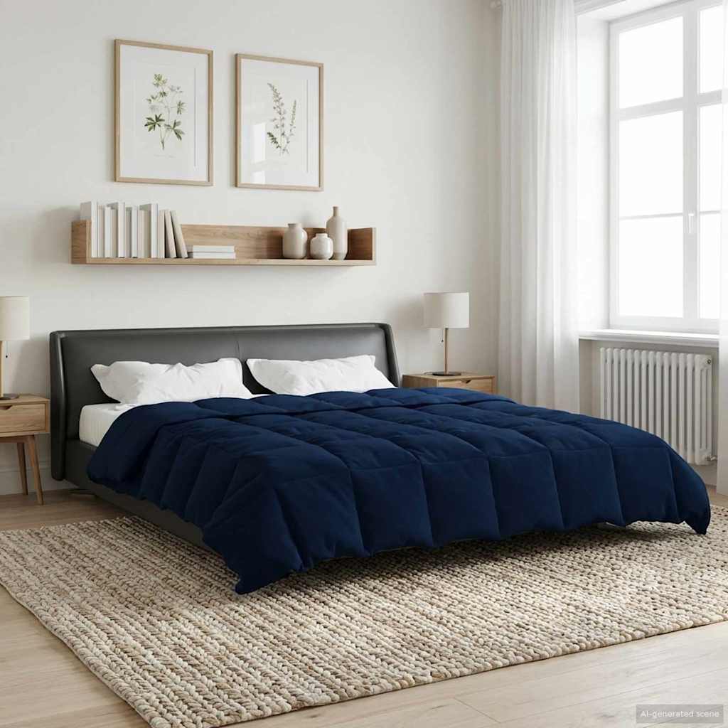vidaXL Zimowa Kołdra Ciemnoniebieski 200 x 220 cm Mikrofibra