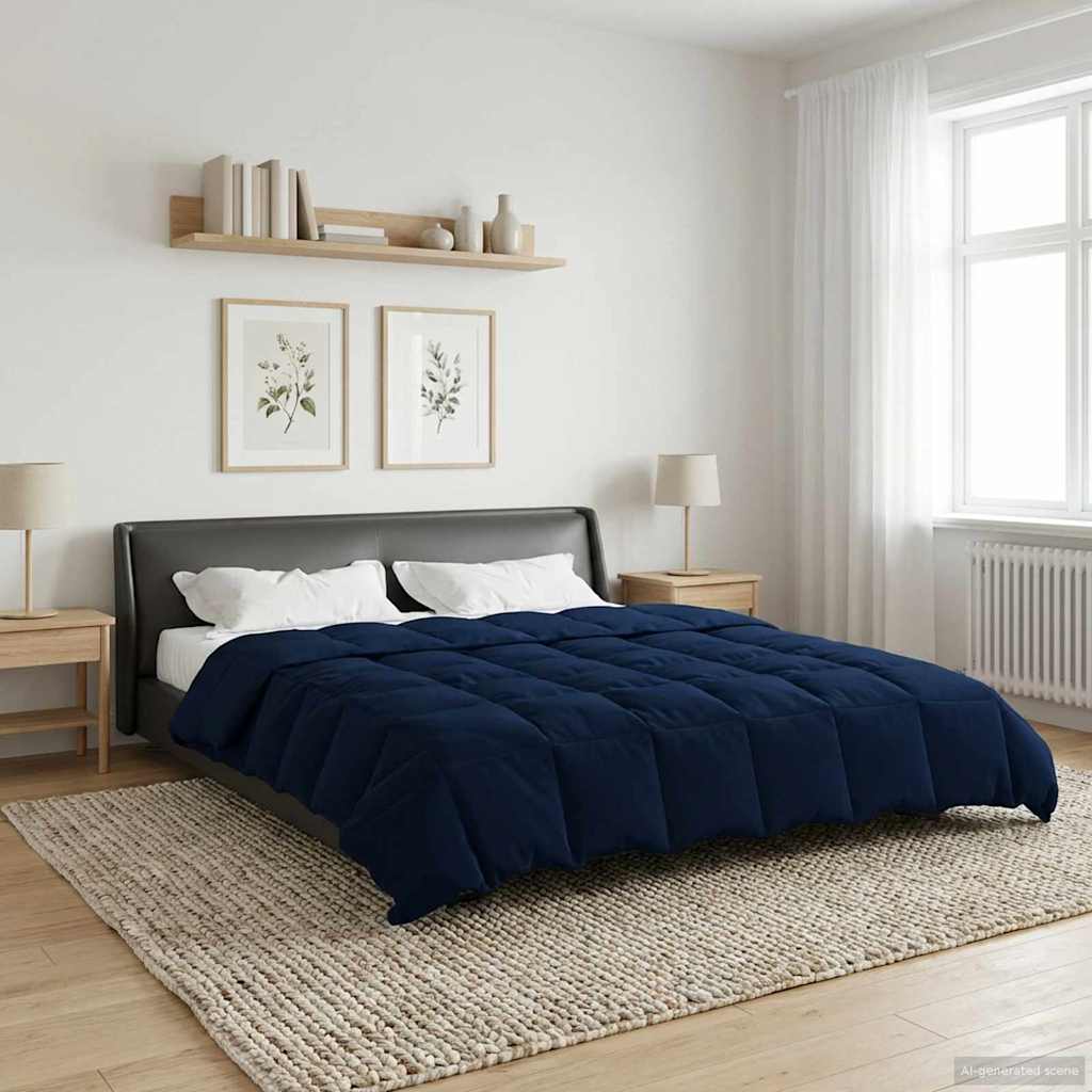 vidaXL Zimowa Kołdra Ciemnoniebieski 220 x 240 cm Mikrofibra