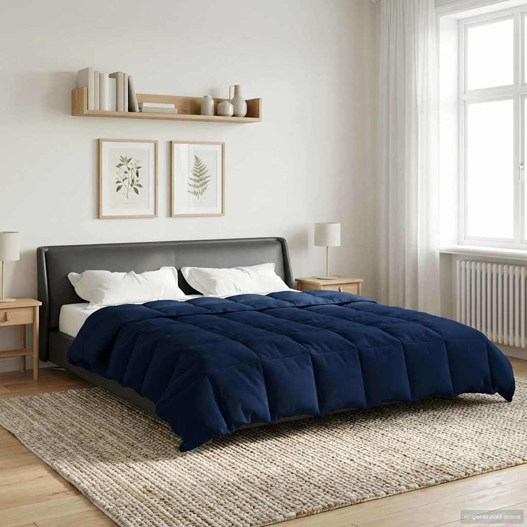 vidaXL Zimowa Kołdra Ciemnoniebieski 220 x 260 cm Mikrofibra