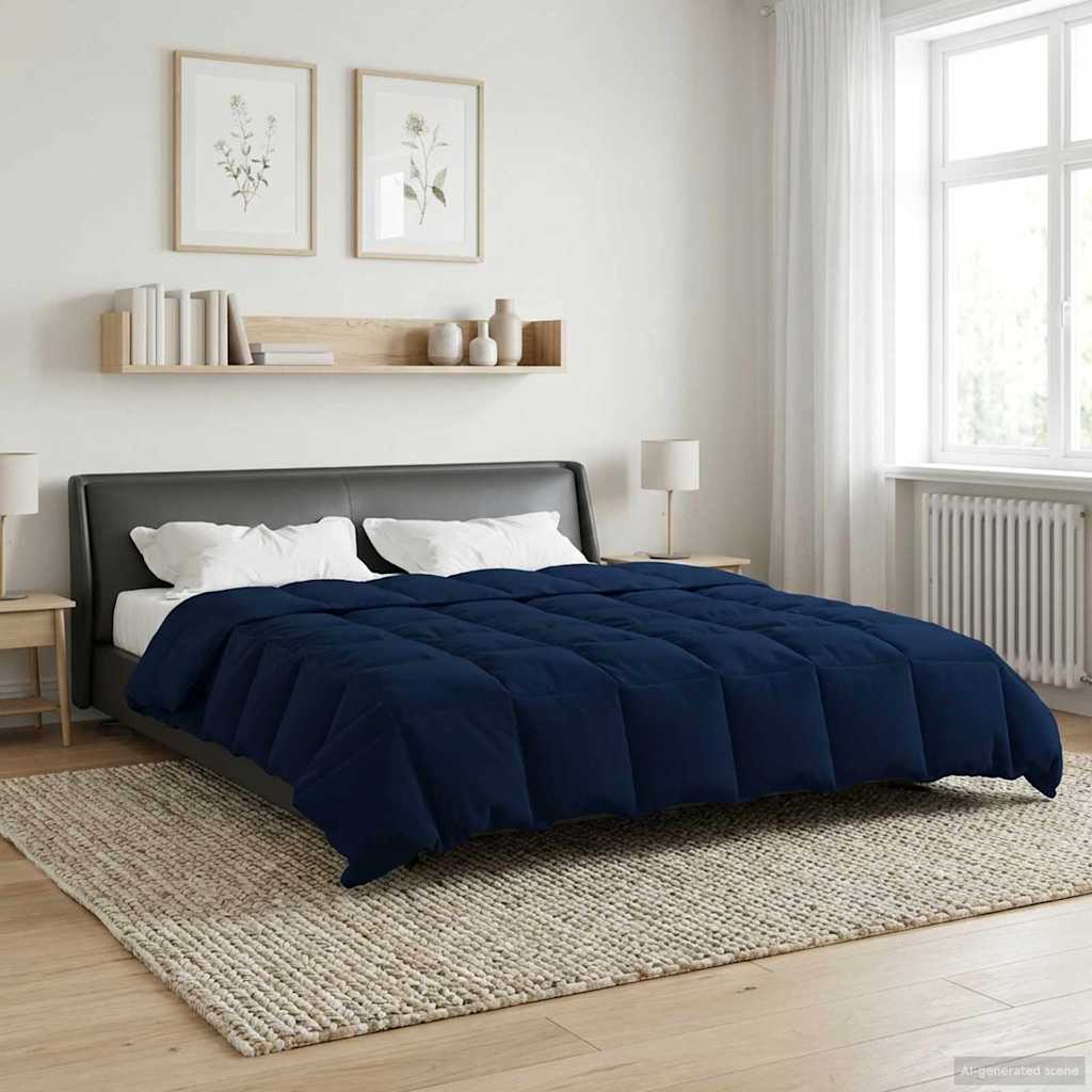vidaXL Zimowa Kołdra Ciemnoniebieski 240 x 260 cm Mikrofibra