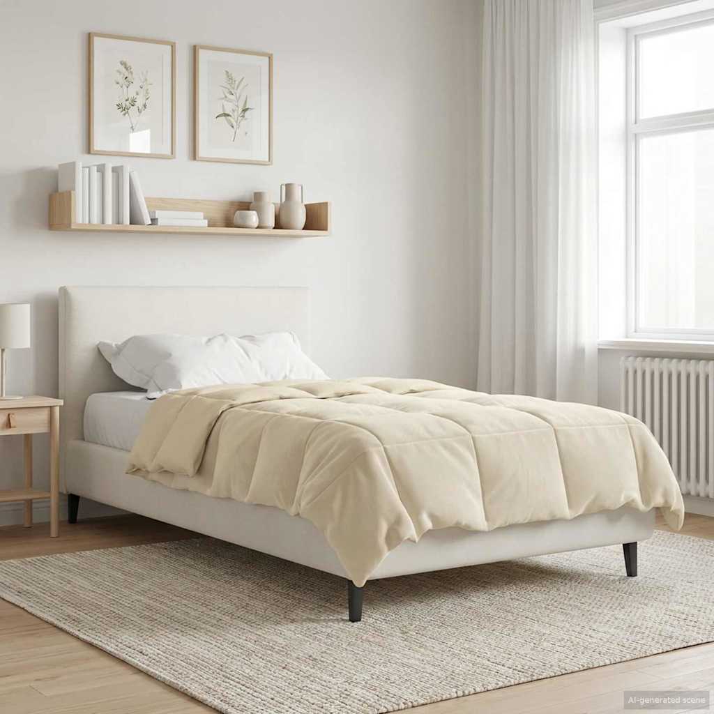 vidaXL Zimowa Kołdra Kwiłtowany Kremowy 155 x 200 cm Mikrofibra