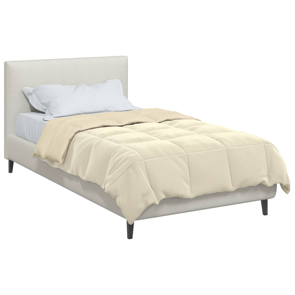 vidaXL Zimowa Kołdra Kwiłtowany Kremowy 135 x 220 cm Mikrofibra