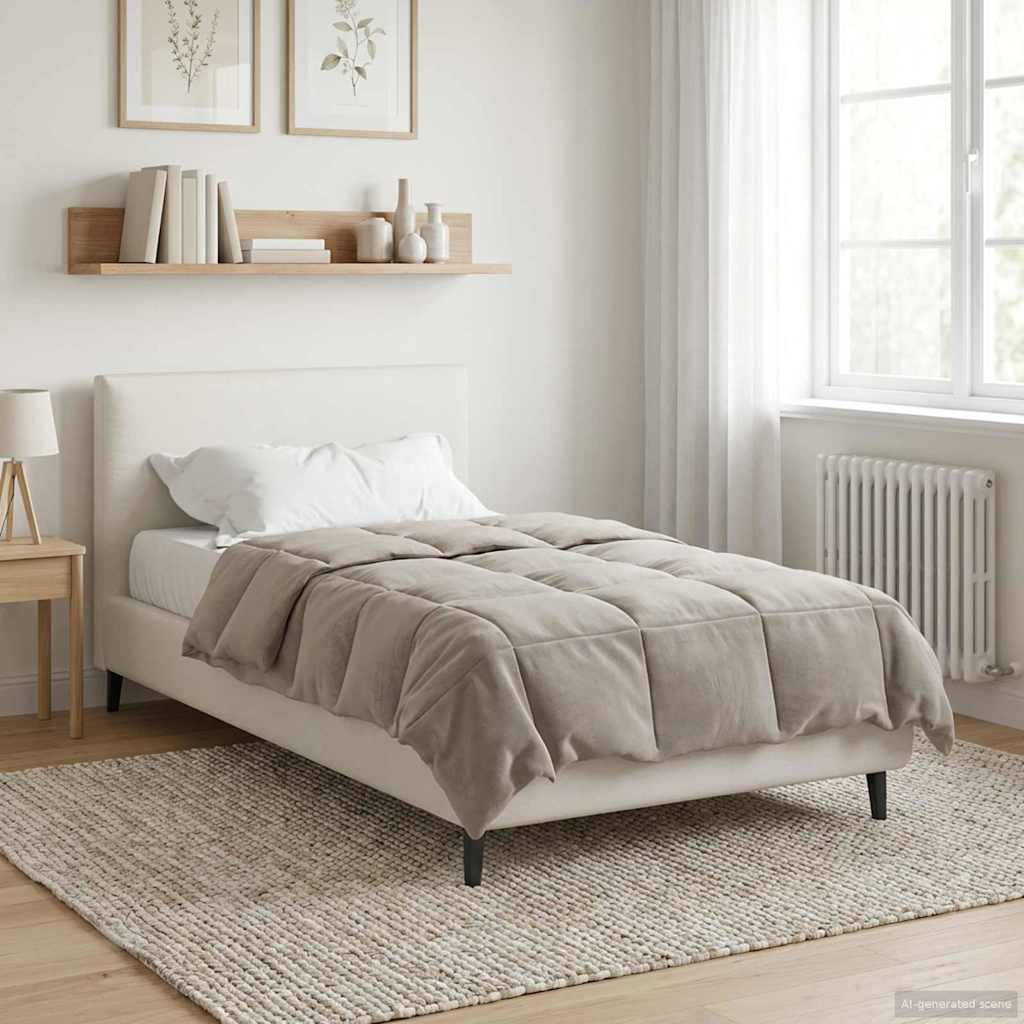 vidaXL Zimowa Kołdra Kwiłtowany Kremowy 140 x 220 cm Mikrofibra