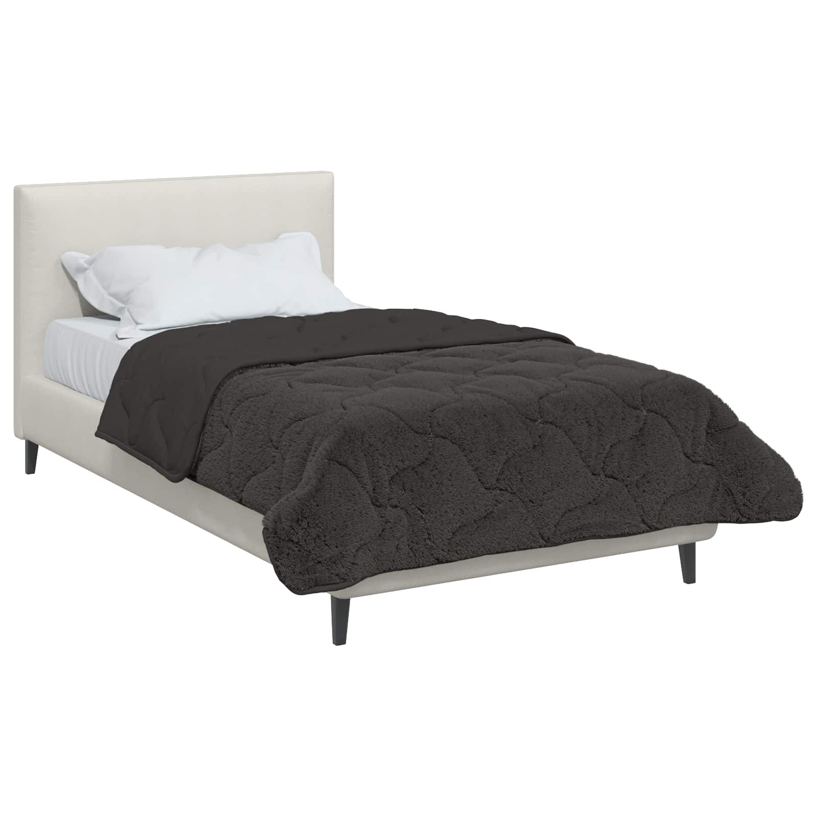 vidaXL Letni Kołdra Antracyt 135 x 200 cm Mikrofibra i Fleece Teddy