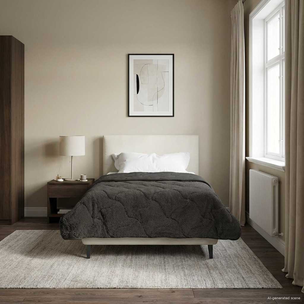 vidaXL Letni Kołdra Antracyt 155 x 200 cm Mikrofibra i Fleece Teddy
