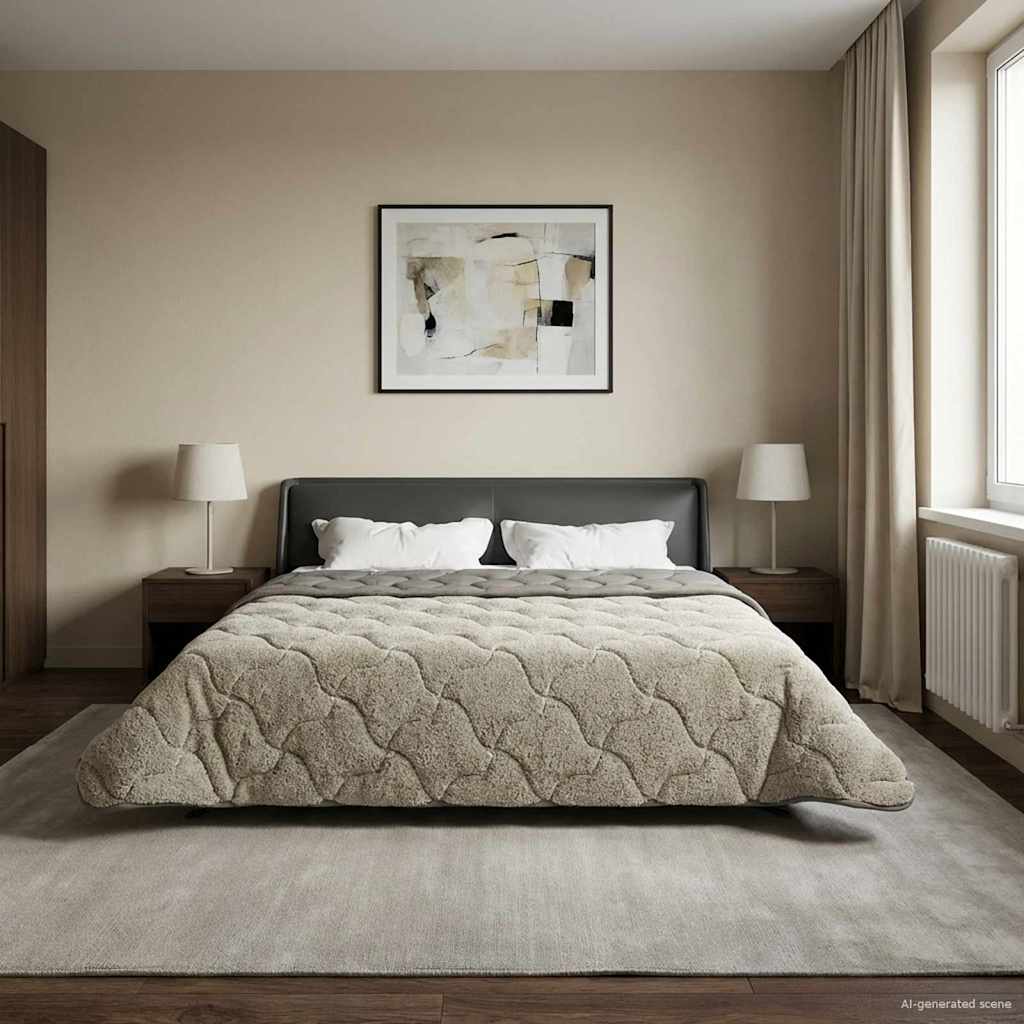 vidaXL Letni Kołdra Jasnoszary 200 x 200 cm Mikrofibra i Fleece Teddy