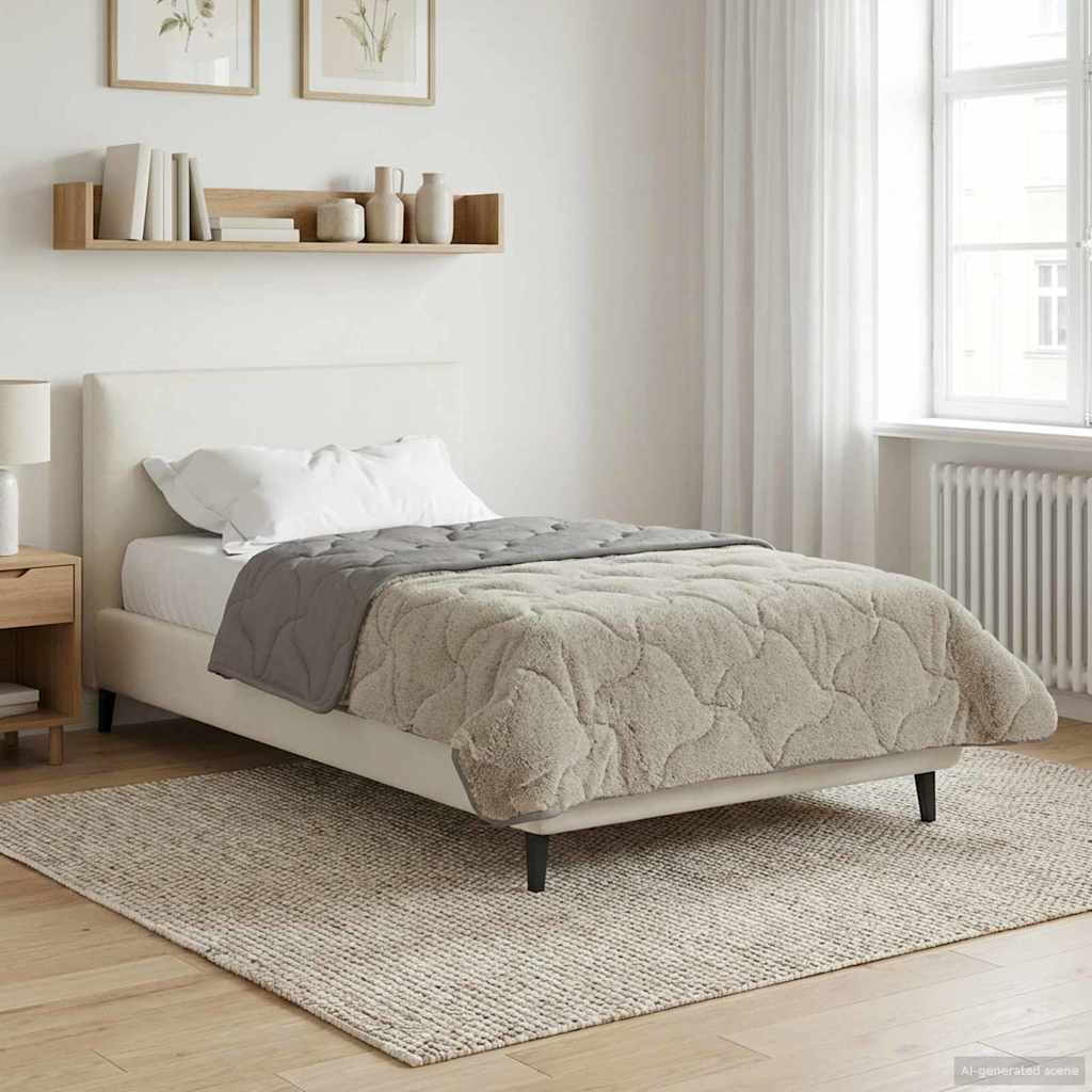vidaXL Letni Kołdra Jasnoszary 140 x 220 cm Mikrofibra i Fleece Teddy
