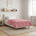 vidaXL Letni Kołdra Różowy 140 x 220 cm Mikrofibra i Fleece Teddy