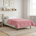 vidaXL Letni Kołdra Różowy 155 x 200 cm Mikrofibra i Fleece Teddy