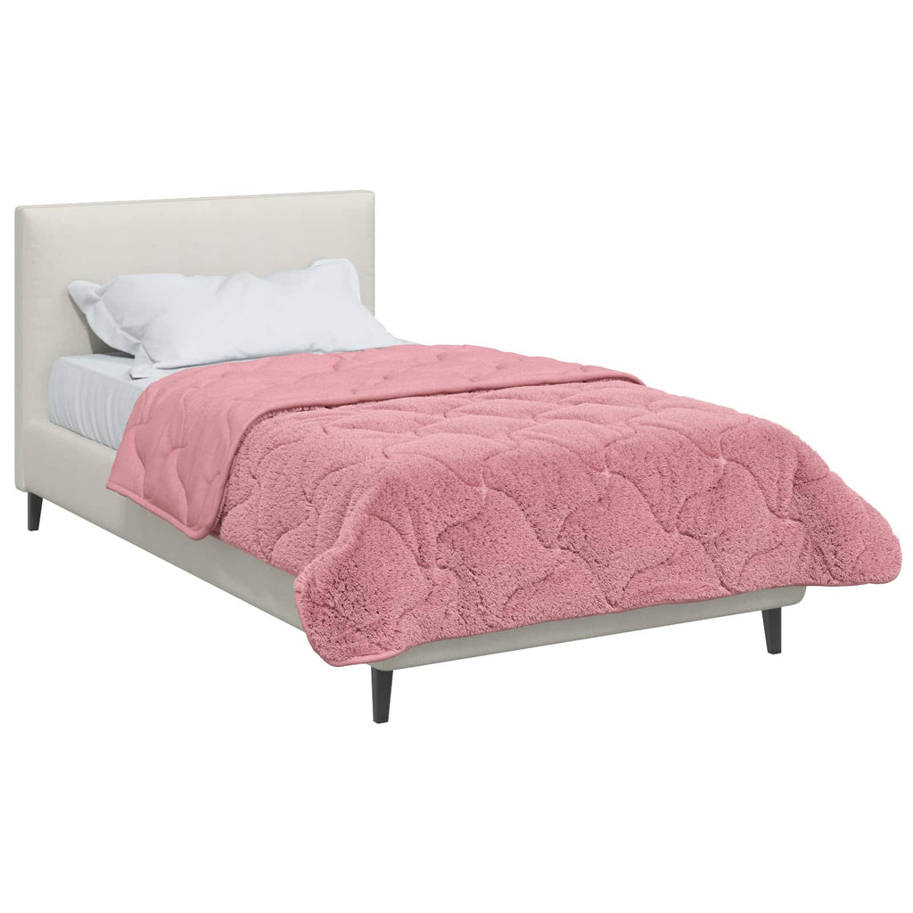 vidaXL Letni Kołdra Różowy 155 x 200 cm Mikrofibra i Fleece Teddy