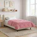 vidaXL Letni Kołdra Różowy 135 x 200 cm Mikrofibra i Fleece Teddy