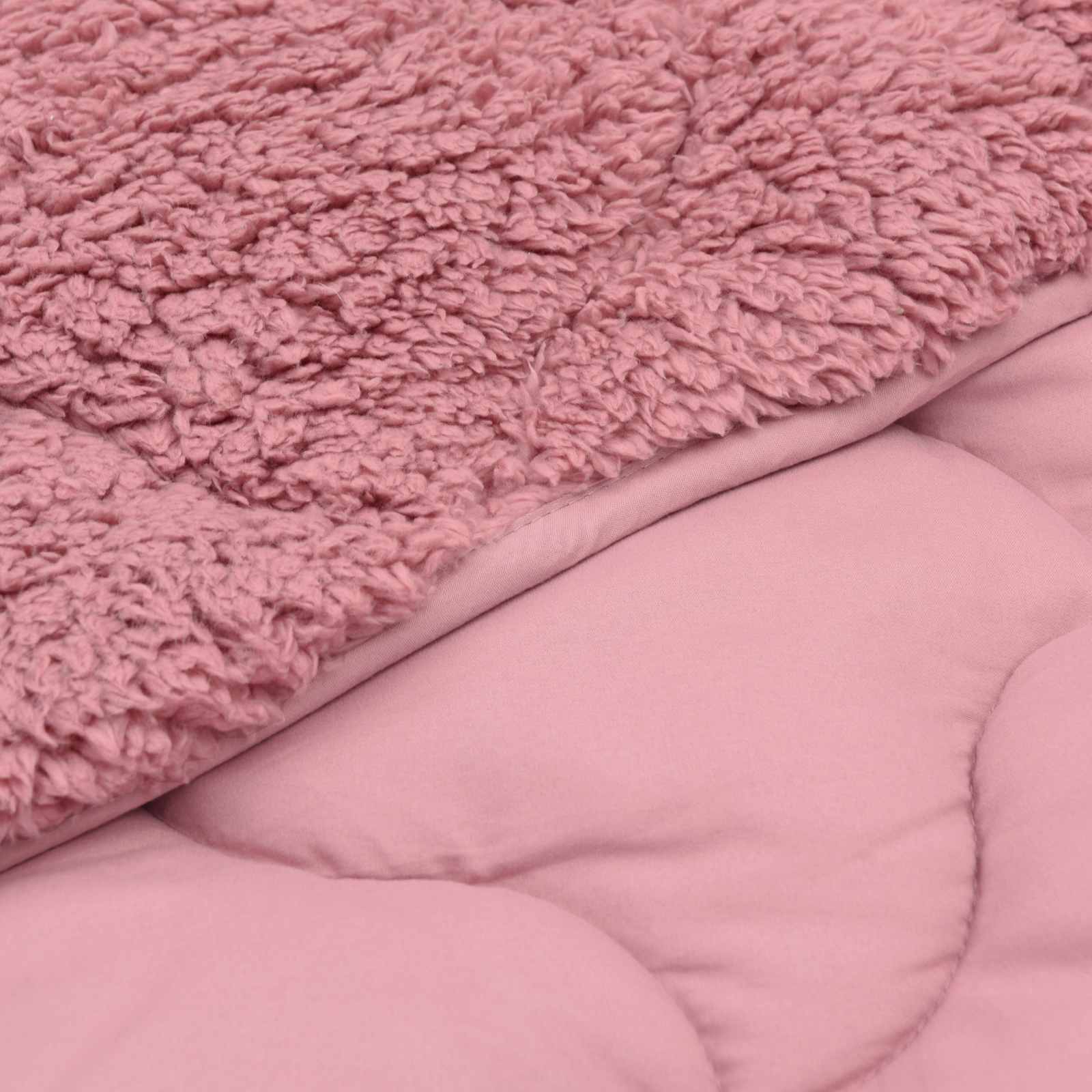 vidaXL Letni Kołdra Różowy 240 x 260 cm Mikrofibra i Fleece Teddy