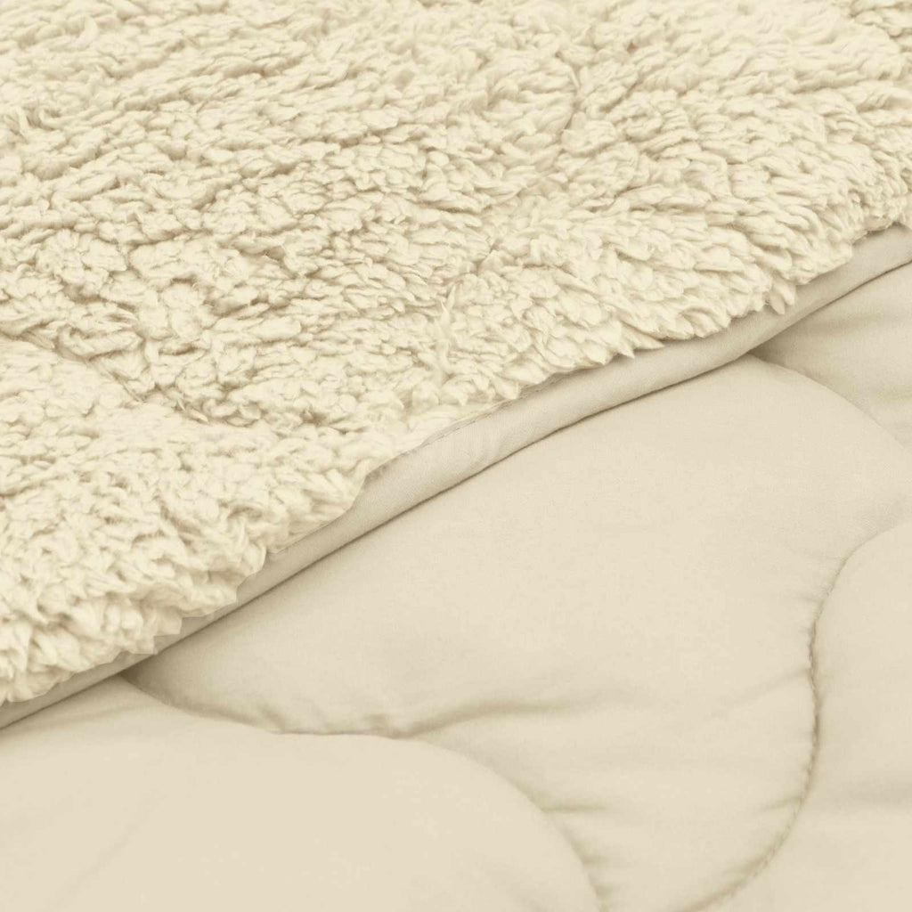 vidaXL Letni Kołdra Kremowy 140 x 200 cm Mikrofibra i Fleece Teddy