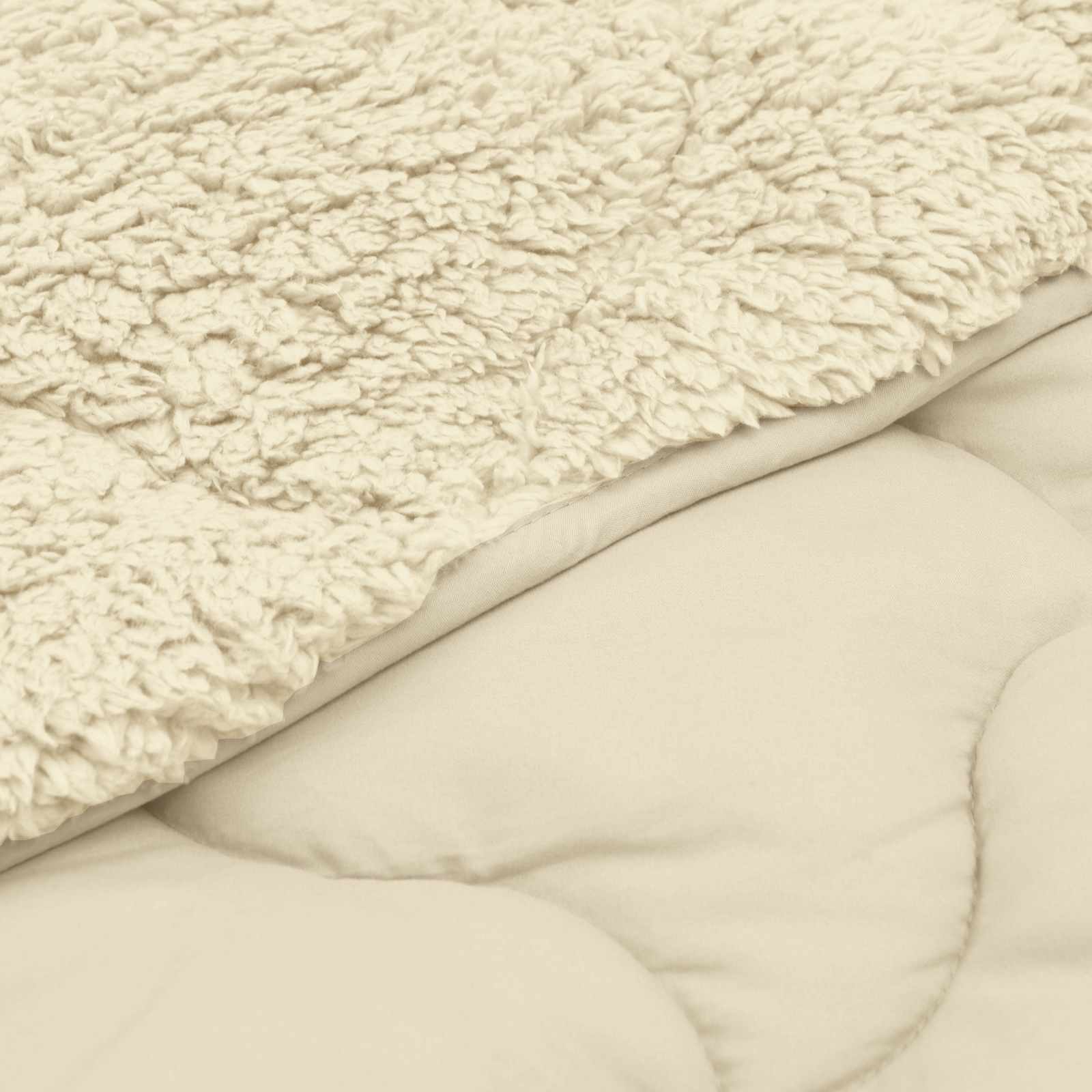 vidaXL Letni Kołdra Kremowy 200 x 200 cm Mikrofibra i Fleece Teddy