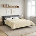 vidaXL Letni Kołdra Kremowy 220 x 260 cm Mikrofibra i Fleece Teddy