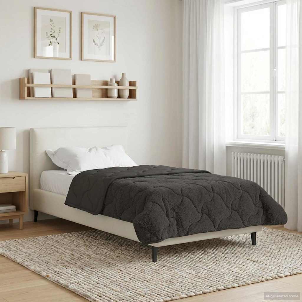 vidaXL Kołdra na cały rok Kwiłtowany Antracyt 135 x 200 cm