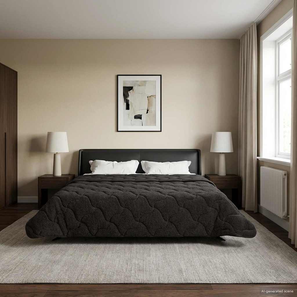 vidaXL Kołdra na cały rok Kwiłtowany Antracyt 200 x 200 cm
