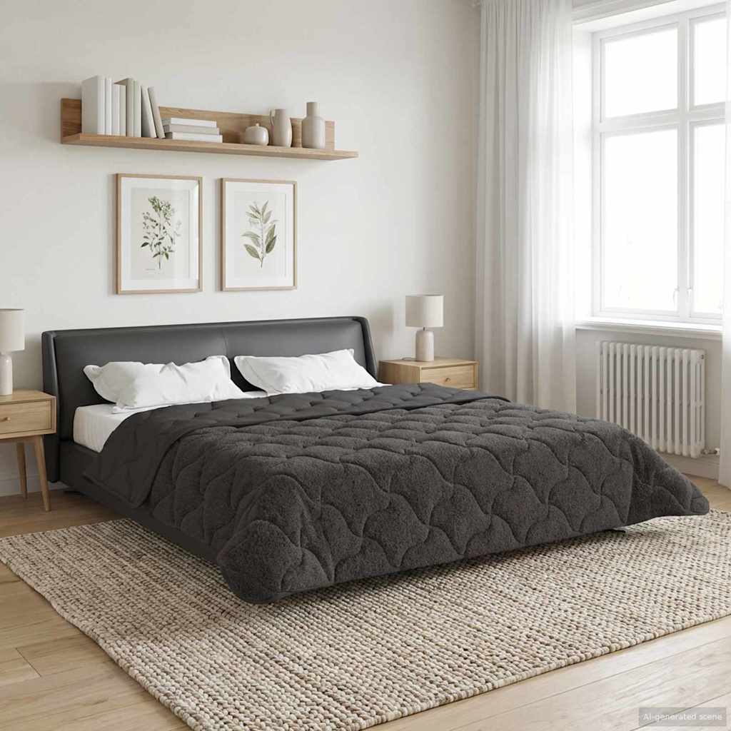 vidaXL Kołdra na cały rok Kwiłtowany Antracyt 200 x 240 cm